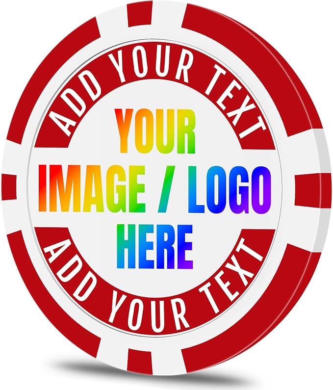 50 Custom Poker Chips, Personalized by Qansean