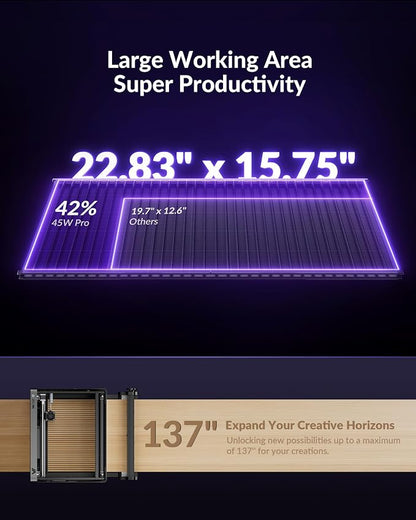 WECREAT Vision Pro 45W Laser Cutter and Engraver - Image 6