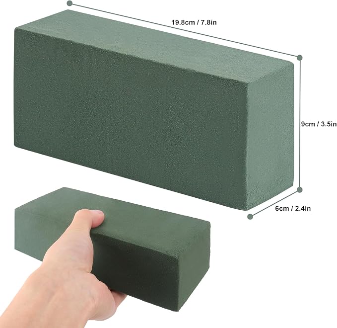 IHDYPPEW 16 PCS Green Floral Foam Blocks, 7.8"L x 2.4"W x 3.54"H Floral Foam - Image 2
