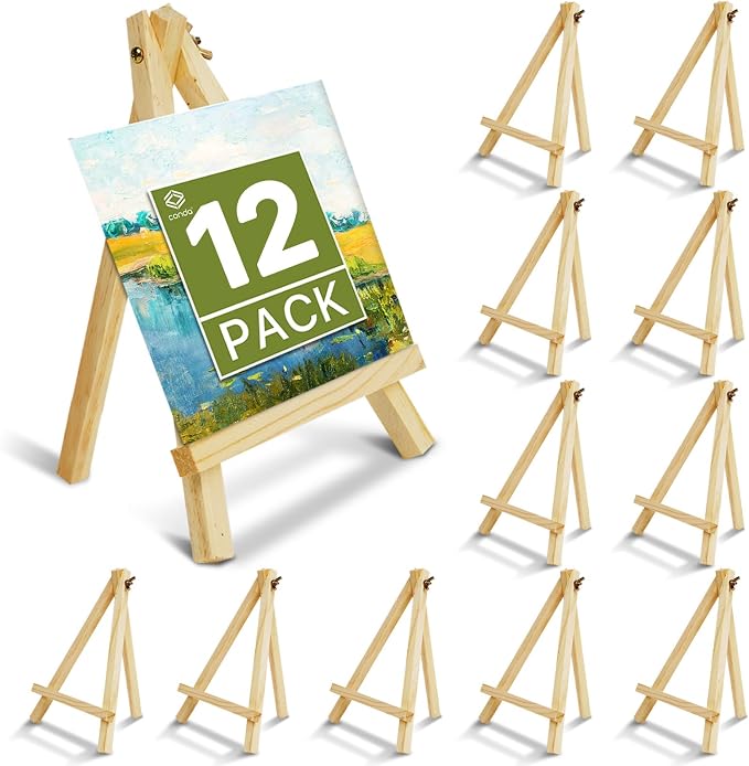 CONDA 12 Pack 9 Inch Wood Easels, Easel Stand by CONDA
