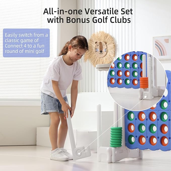 UNICOO® Jumbo 4 in a Row Game | Adjustable Height 4-to-Score Giant Yard Game Set - Image 7