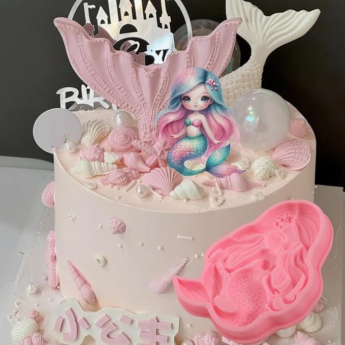 1 Pcs Mermaid Candy Fondant Mold, Reusable Chocolate Silicone Molds - Image 5