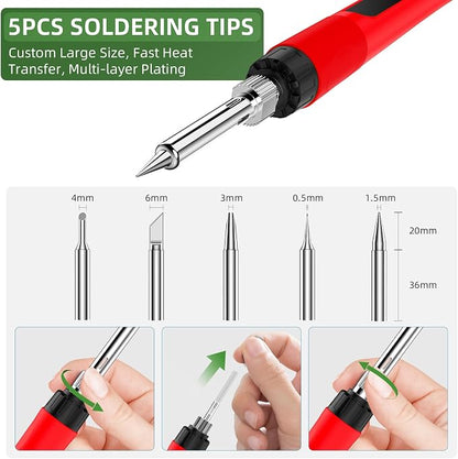 Soldering Iron Kit, 190W Soldering Gun, 110V LED Solder Kit - Image 6