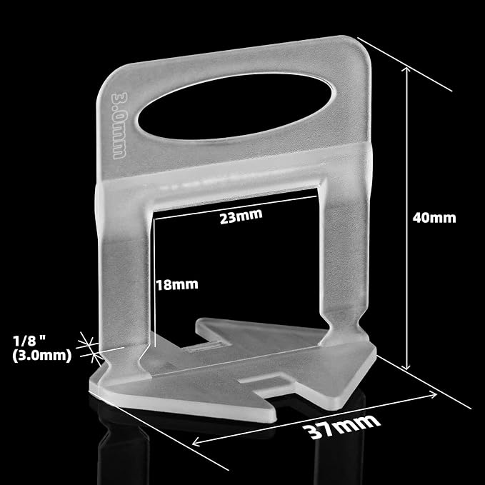 1/8” Tile Leveling System Spacers 2000 PCS Tile Leveling Clips Kit Prevent Tile - Image 2