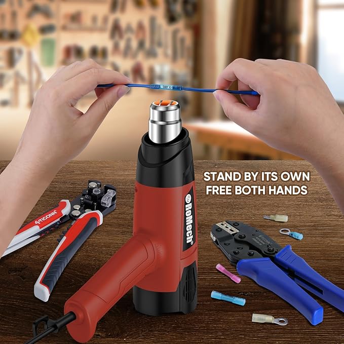 ROMECH 1500W Heavy Duty Heat Gun, Variable Temperature Control Hot Air Gun Kit - Image 6