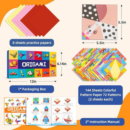Origami Paper Kit for Kids Ages 5-8 8-12, 152 Sheets Origami Paper - Image 2