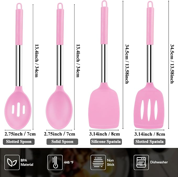 Silicone Spatula Spoon Set, BPA Free Kitchen Turners - Image 5