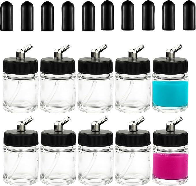 10PCS 22CC Airbrush Glass Bottles by HUBEST