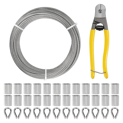 1/8 Inch Stainless Steel Cable Kit 164FT, 7 x 7 Strands Wire Rope by Unknown