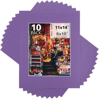 Mat Board Center, 11x14 for 8x10 Purple Color Mats by MatBoardCenter