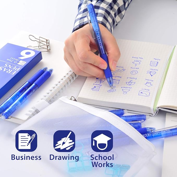 ParKoo Retractable Erasable Gel Pens Clicker, Fine Point 0.7mm, Make Mistake - Image 4
