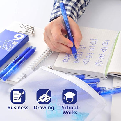 ParKoo Retractable Erasable Gel Pens Clicker, Fine Point 0.7mm, Make Mistake - Image 4