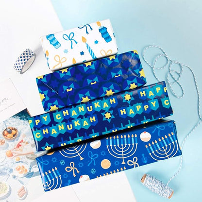 WRAPAHOLIC 30 Inch Hanukkah Wrapping Paper Roll - Image 2