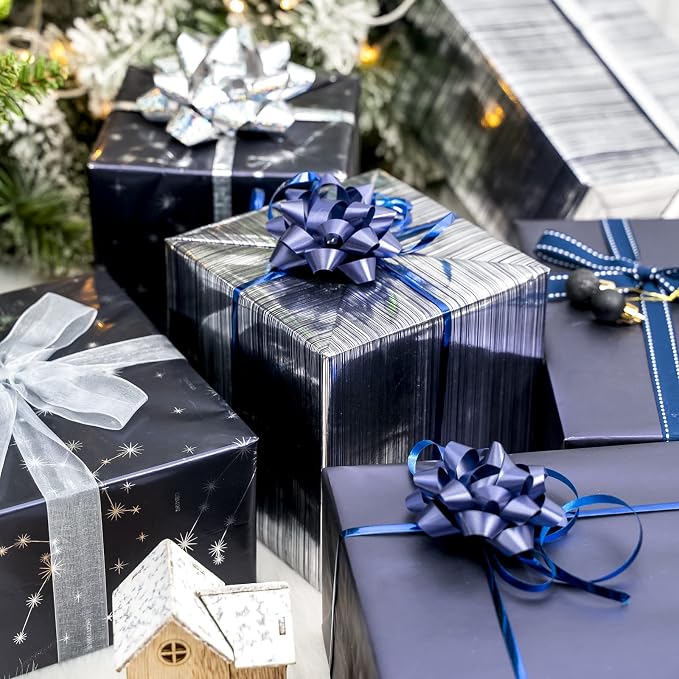 WRAPAHOLIC 30 Inch Navy Blue Wrapping Paper - Image 3