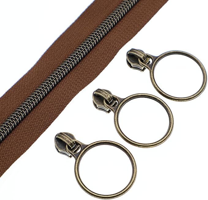 Leekayer #5 Antique Brass Metallic Nylon Coil Zippers by The Yard Bulk 10 Yards - Image 9