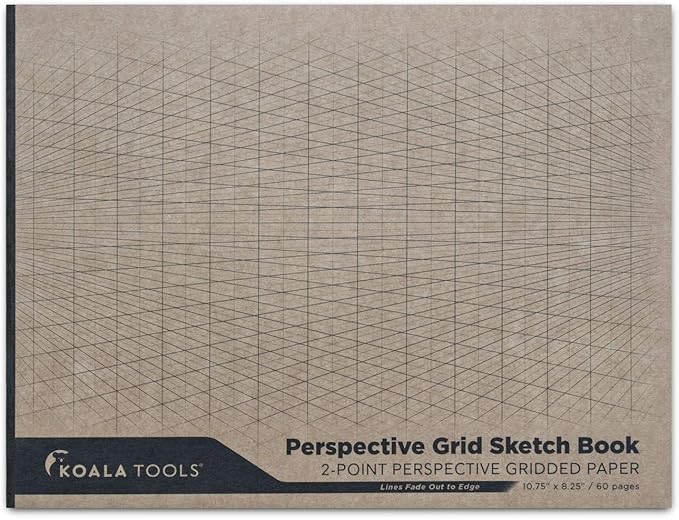 KOALA TOOLS | 2-Point Drawing Perspective Notebook | 10.35" x 8", 60 pp. by KOALATOOLS