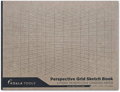 KOALA TOOLS | 2-Point Drawing Perspective Notebook | 10.35" x 8", 60 pp. by KOALATOOLS