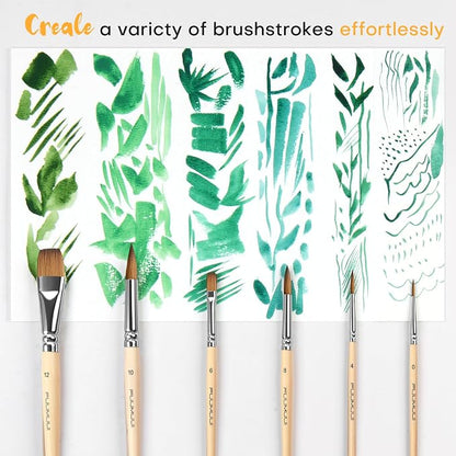 Sable Travel Watercolor Brushes, Fuumuui 6pcs Kolinsky Sable Watercolor Travel - Image 5