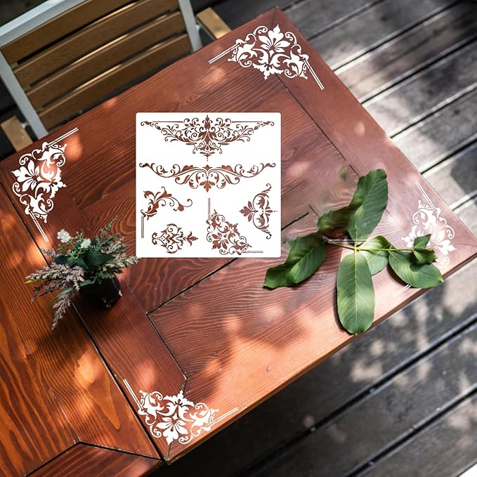Damask Stencils for Walls 12inch Damask Stencil Large Texture Stencils Mixed - Image 6