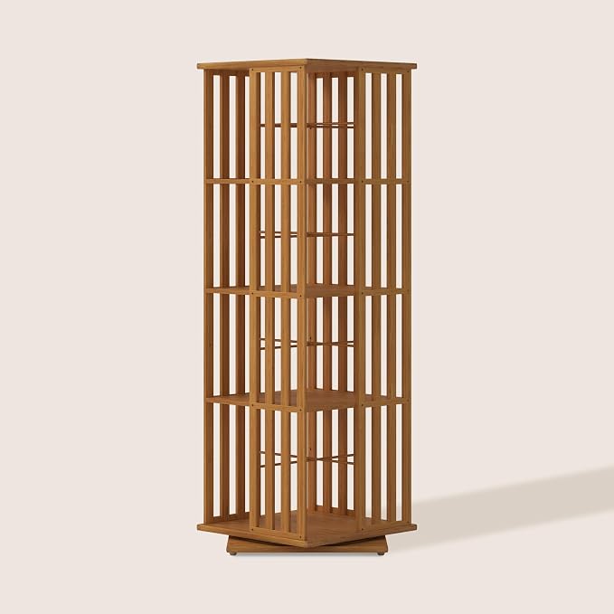 XIMN 360° Rotating Bamboo CD/DVD Shelf by ModernLivingPerfected