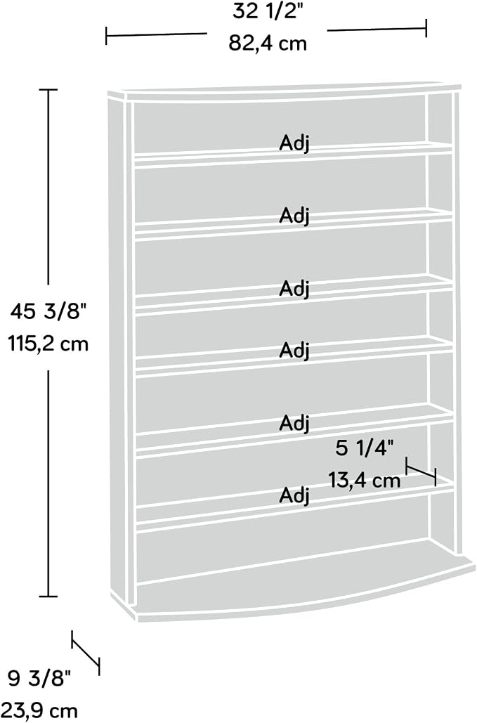 Sauder Multimedia 7 tier Storage Tower, Cinnamon Cherry finish - Image 3