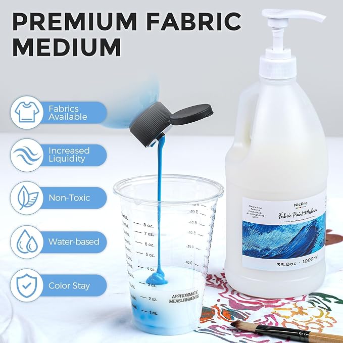 Nicpro Professional Effects Fabric Medium, 33.8oz Bottle - Image 2