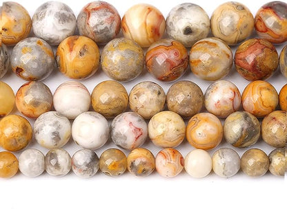 32pcs 12mm Natural Stone Beads Crazy Lace Agate Gemstone Round Loose Beads by NaturalStoneBeads