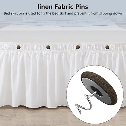 12 Colors Fabric Covered Button Twist Pins Dust Ruffle Pins- - Image 5