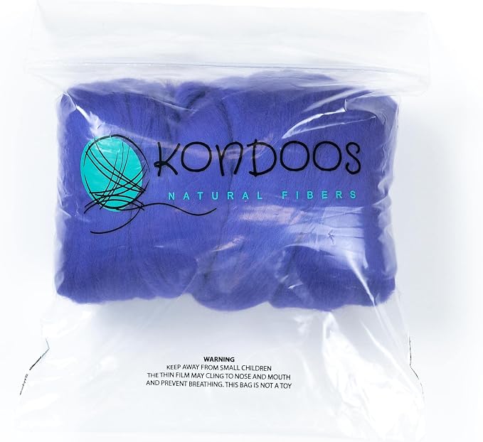 Kondoos Colored Natural Wool roving, 8 OZ. Best Wool - Image 3