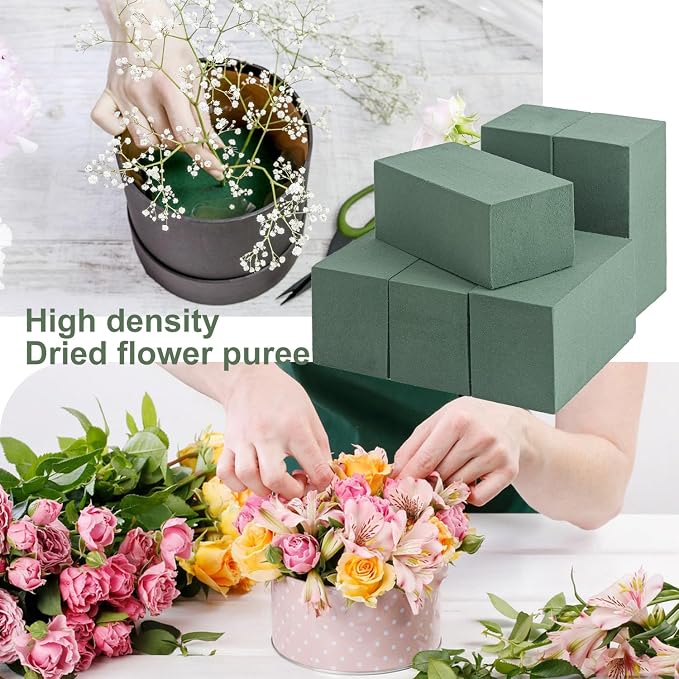 IHDYPPEW 20 PCS Green Floral Foam Blocks, Dry and Wet Florist Foam - Image 5