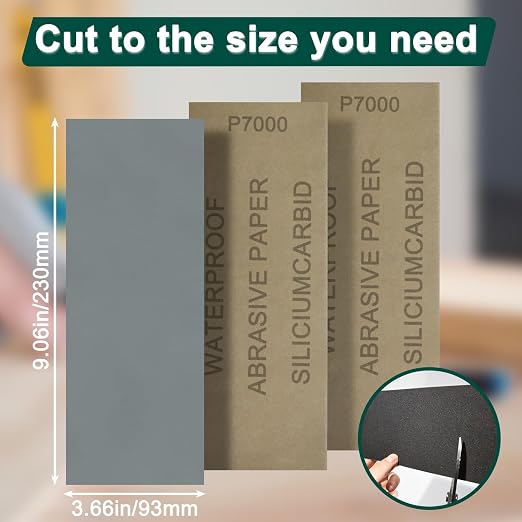10PCS Sand Paper 7000 Grit Sandpaper Sheets, 9 x 3.6 Inch Wet Dry Sandpaper - Image 2