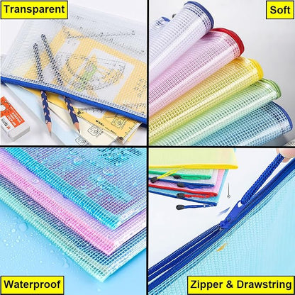 AUSTARK 20 Pcs Zipper File Bags, Plastic Mesh Pouch, Board Game Storage Bag - Image 3