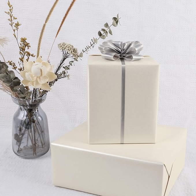 NESCCI Off White Matte Wrapping Paper, Solid Color Pearly-Lustre Paper - Image 5