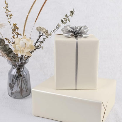 NESCCI Off white Matte Wrapping Paper, Solid Color Pearly-Lustre Paper-3 Roll - Image 5