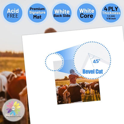 Mat Board Center, 8x8 for 4x4 White Photo Picture Mats - Image 3