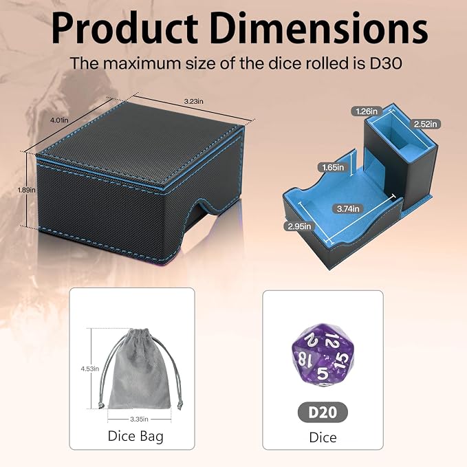 Dice Tower and Tray, Portable Commander Deck Box, Foldable Dice Storage Box - Image 5