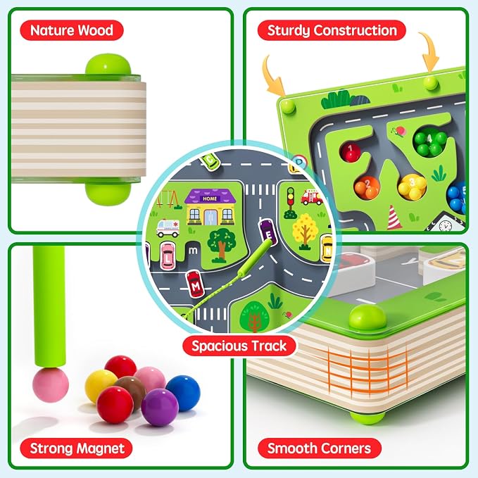2 in 1 Magnetic Color and Number Maze Magnet Alphabet Counting Double Sided - Image 4