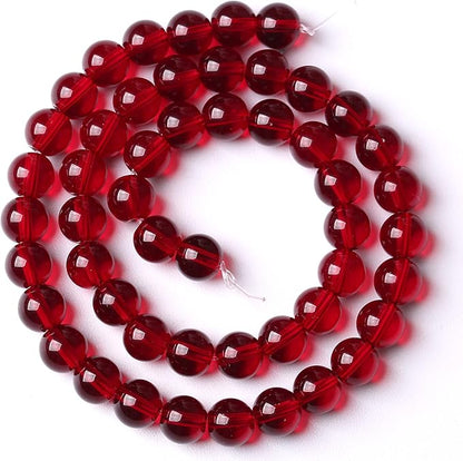 80pcs 10mm Smooth Garnet Red Glass Crystal Round Loose BeadsFor Jewelry Making - Image 5