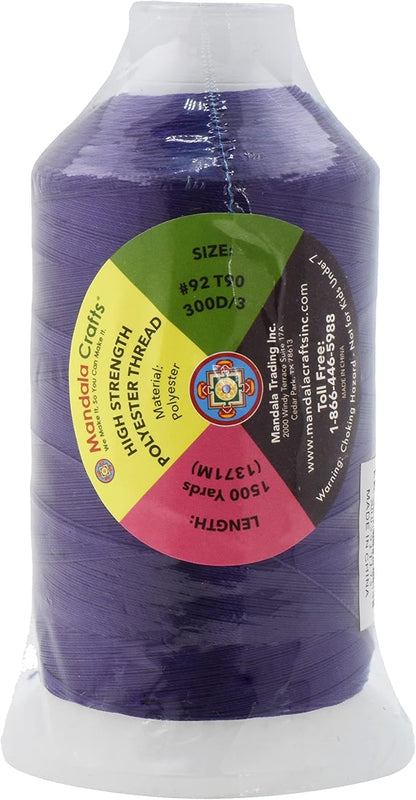 Mandala Crafts Purple Heavy Duty Polyester Thread - Image 3