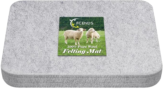 FCENDS Needle Felting Pad, 100% Natural Wool, Thick and Firm Felt Base by FCENDS