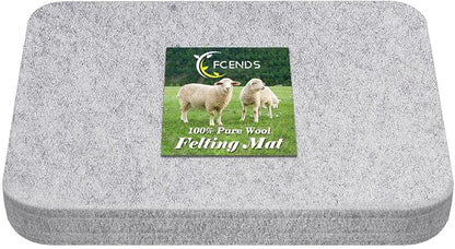 FCENDS Needle Felting Pad, 100% Natural Wool, Thick and Firm Felt Base by FCENDS