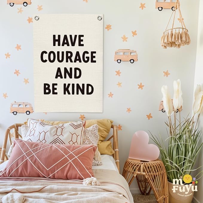 Inspirational Wall Decor Have Courage and Be Kind Positive Motivational Linen - Image 7