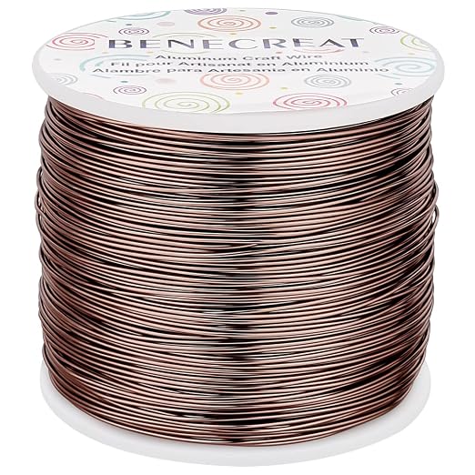 BENECREAT 20 Gauge 770FT Brown Aluminum Wire Anodized Jewelry Craft Making by BENECREAT