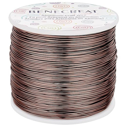 BENECREAT 20 Gauge 770FT Brown Aluminum Wire Anodized Jewelry Craft Making by BENECREAT