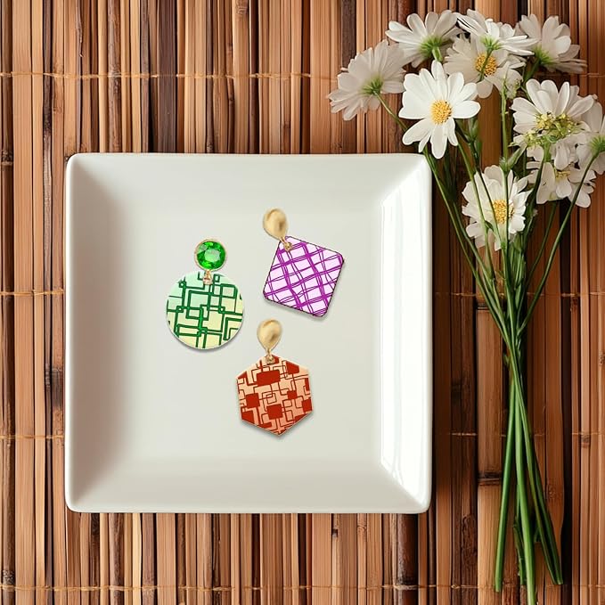 CHGCRAFT 4 Pcs Graffiti Grid Polymer Clay Texture Sheets Abstract Squares - Image 4