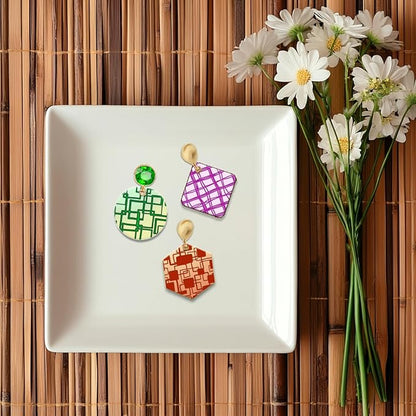 CHGCRAFT 4 Pcs Graffiti Grid Polymer Clay Texture Sheets Abstract Squares - Image 4