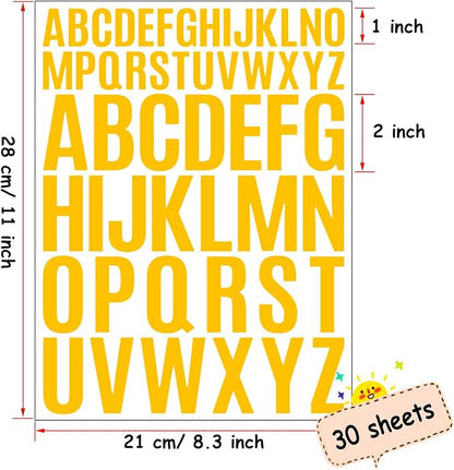 Bemeol Letter Stickers 1560 Pieces 30 Sheets Stick on Vinyl Letters Capital - Image 3