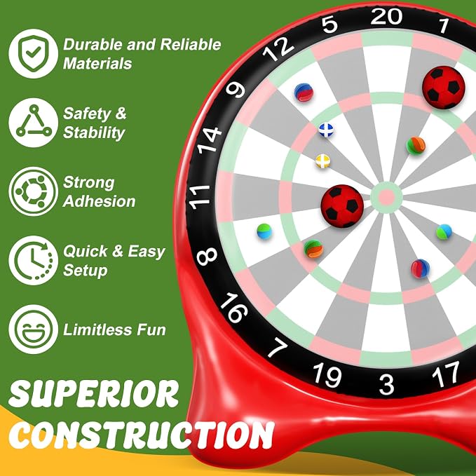 Inflatable Soccer Dart Board, Giant Kick Darts, Indoor Outdoor Lawn Yard Games - Image 5