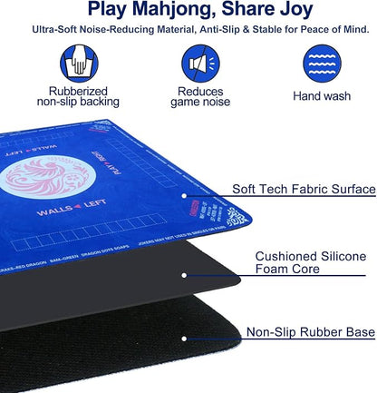 2025 Mahjong Mat, 31.5" x 31.5" Neoprene Mahjong Table Mat - Image 5