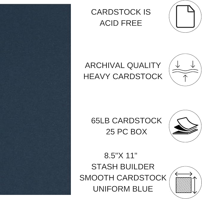 Accent Design Paper Accents Stash Builder Cardstock 8.5" x 11" Uniform Blue - Image 2